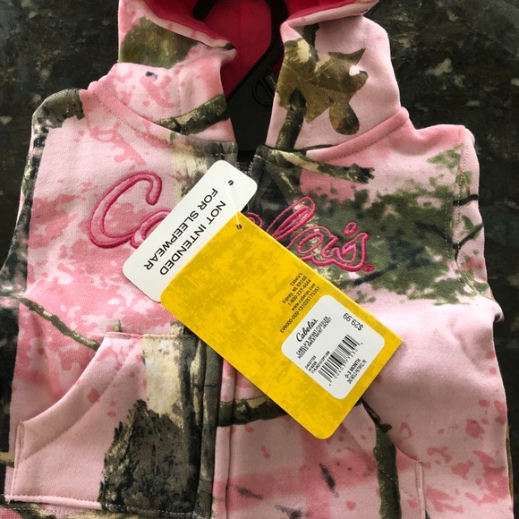 Cabelas Pink Camo Hoodie 0-3 Month - Picture 5 of 5